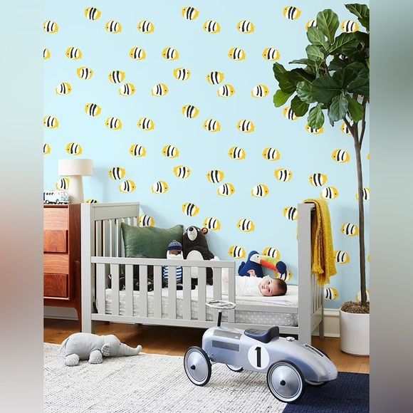 Anthro Wallshoppe Rosa Fish Sky Wallpaper Self Adhesive Anthropologie Peel Stick - Picture 4 of 6